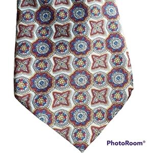 Silk Gold Red And Blue Tie
